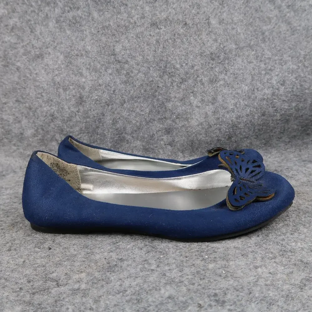 Old Navy Shoes Kids Girls 2 Ballet Flats Slip On Blue Butterfly Skimmer Loafer